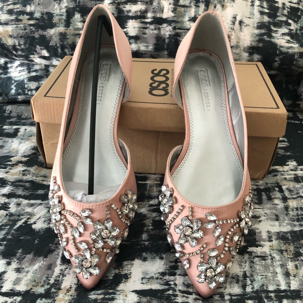 Gorgeous Embellished Satin Flats (wide width)